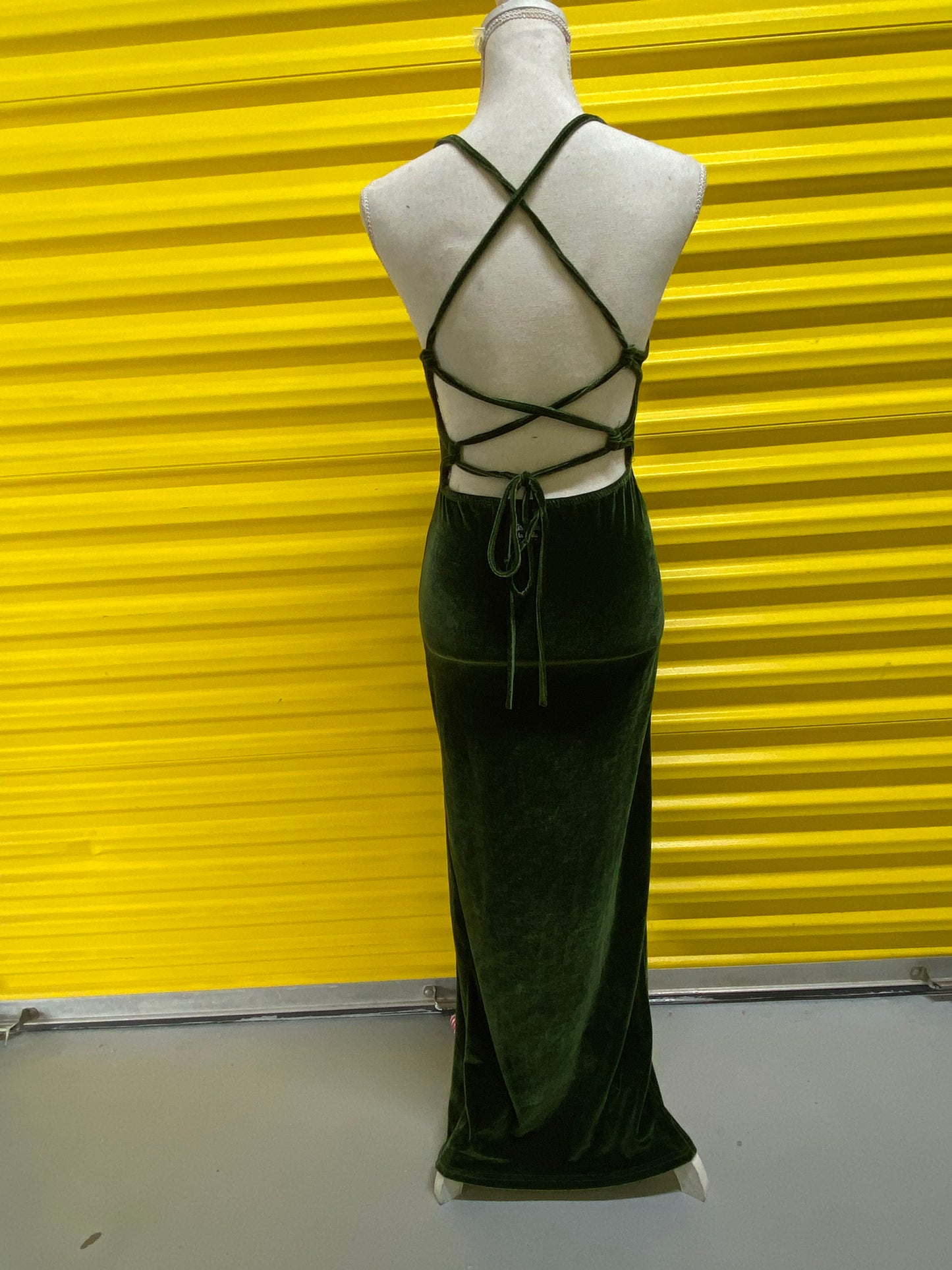 robe velours vert