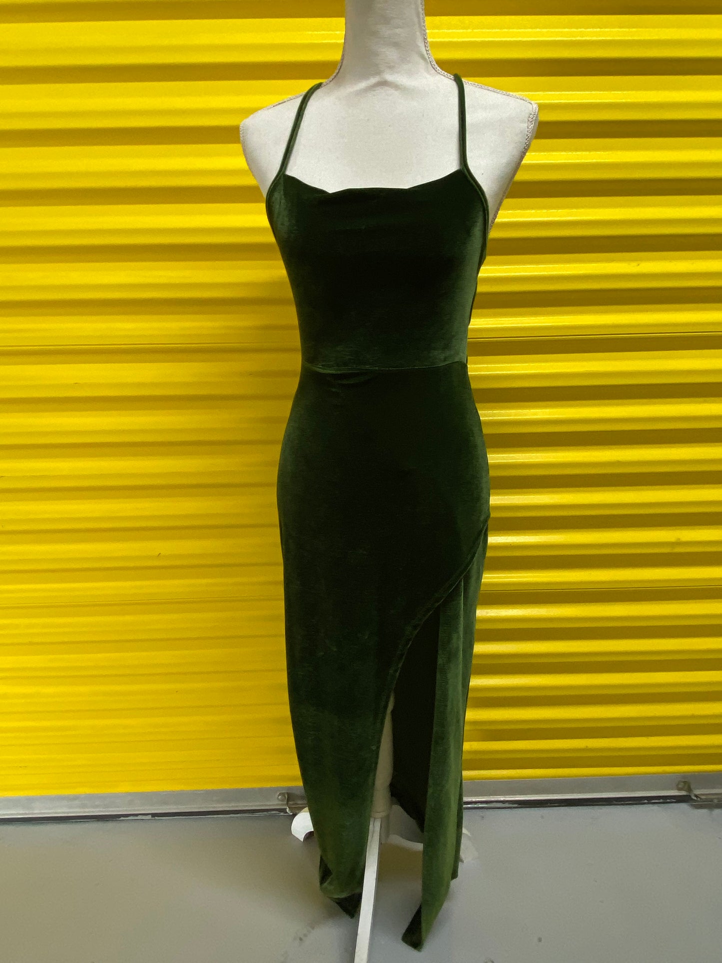 robe velours vert