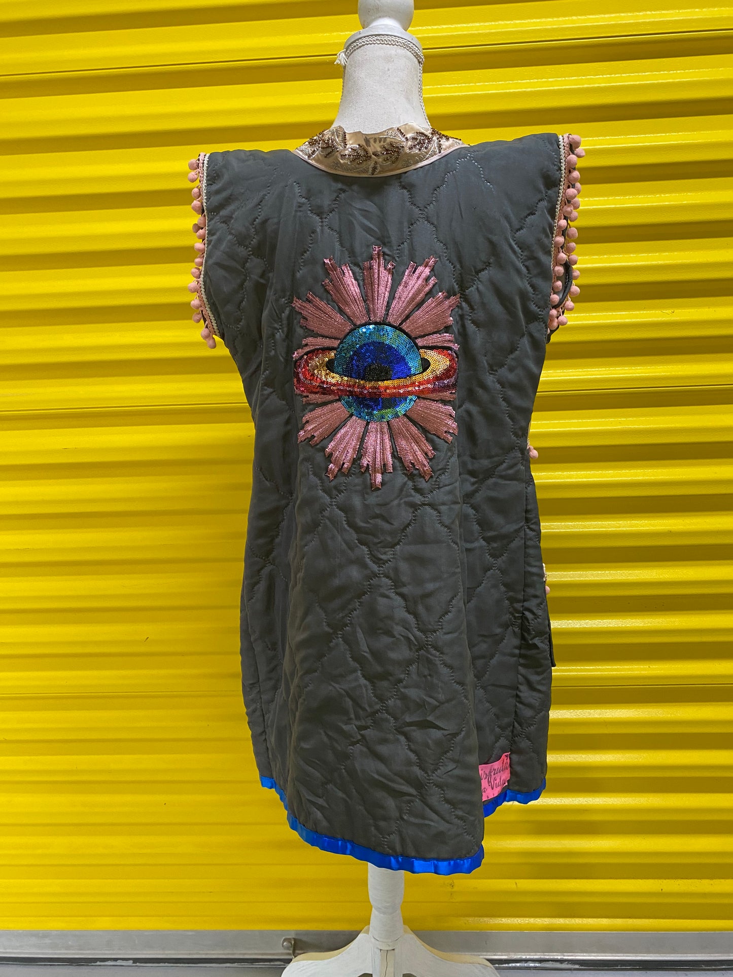 veste sans manches matelassé gris