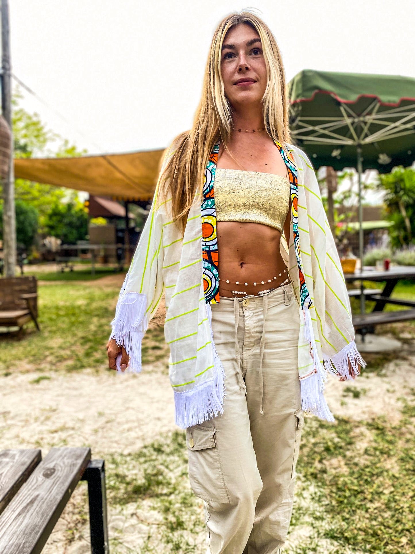 kimono en lin et wax