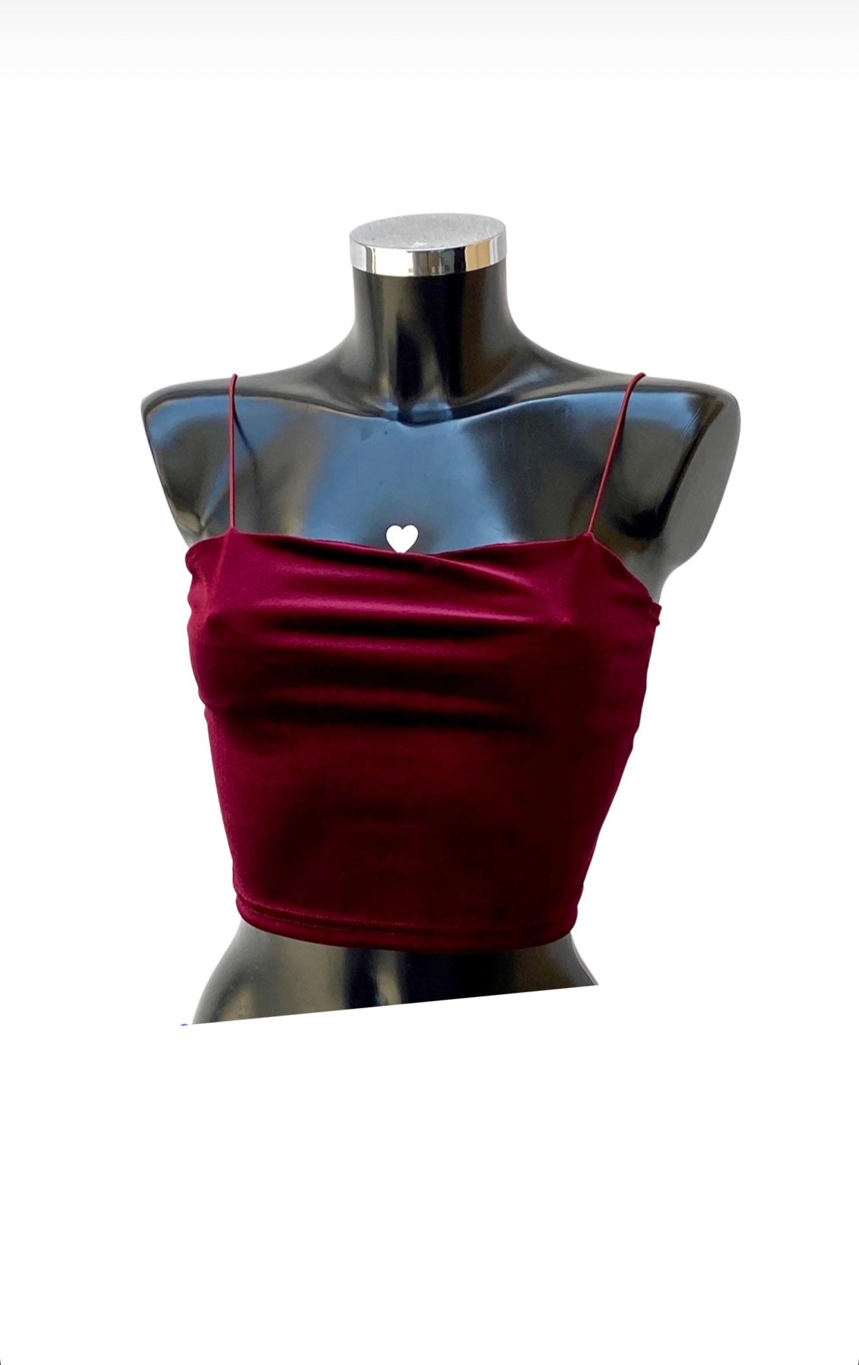 top velours bordeaux