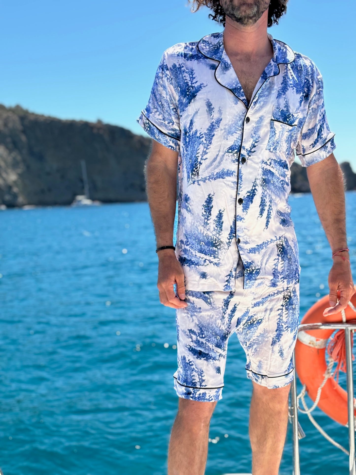 pyjama palm blue