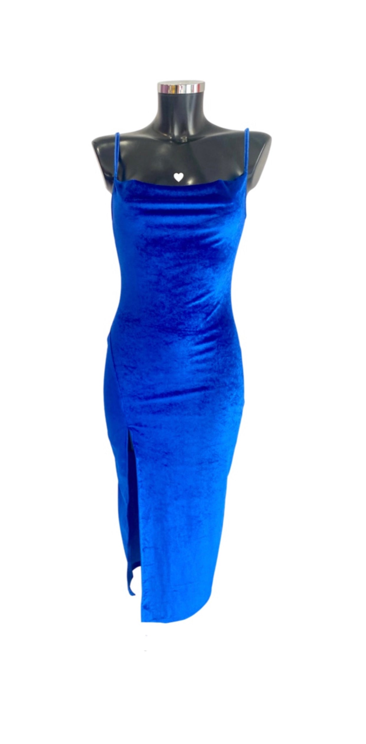 robe velours bleue