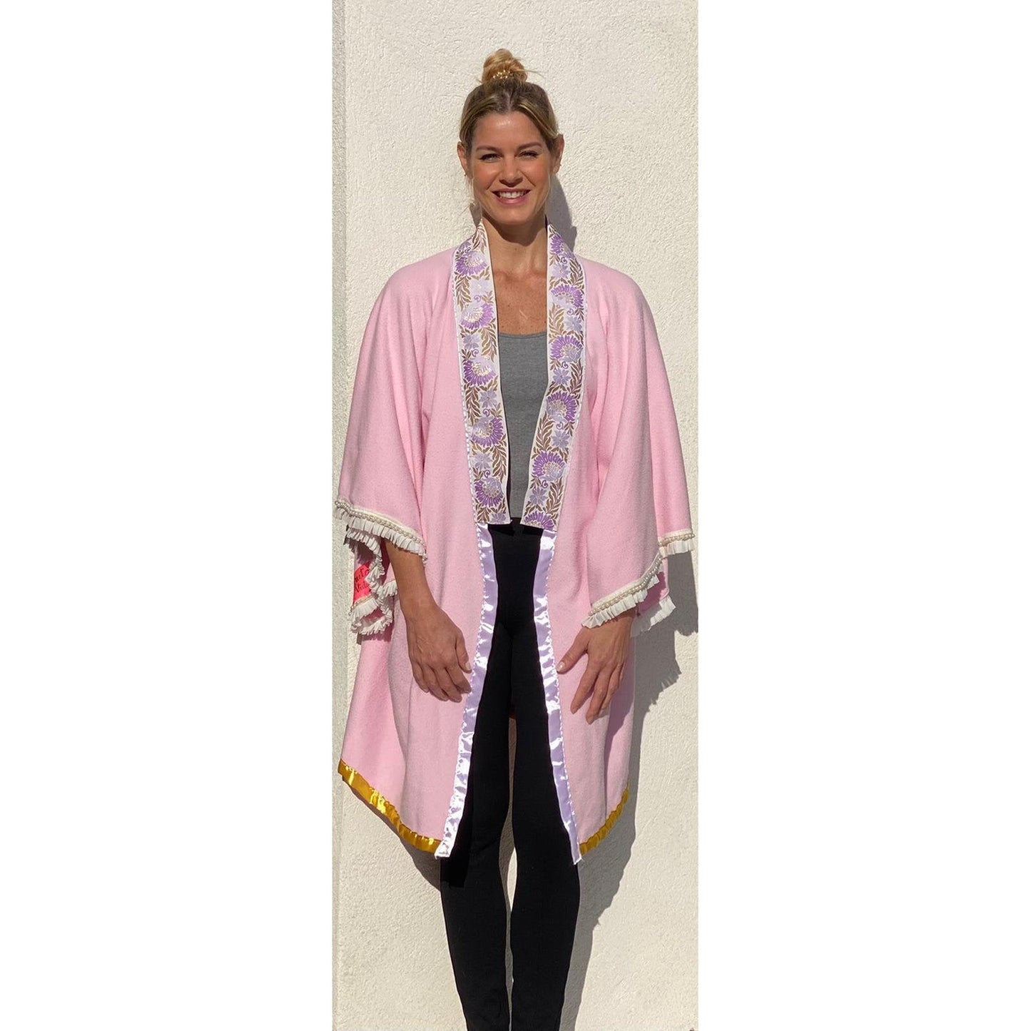 Kimono en polaire rose Disfruta la vida Ibiza