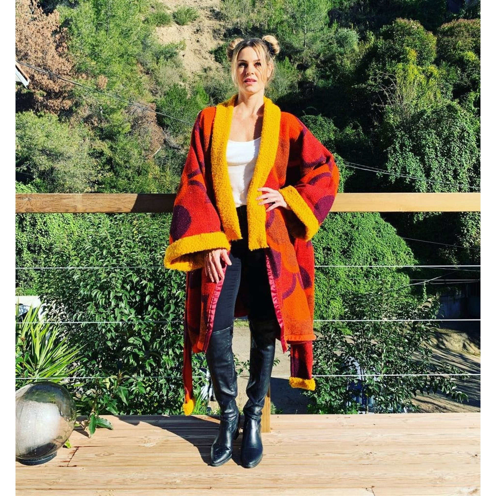 Kimono en laine Disfruta la vida Ibiza